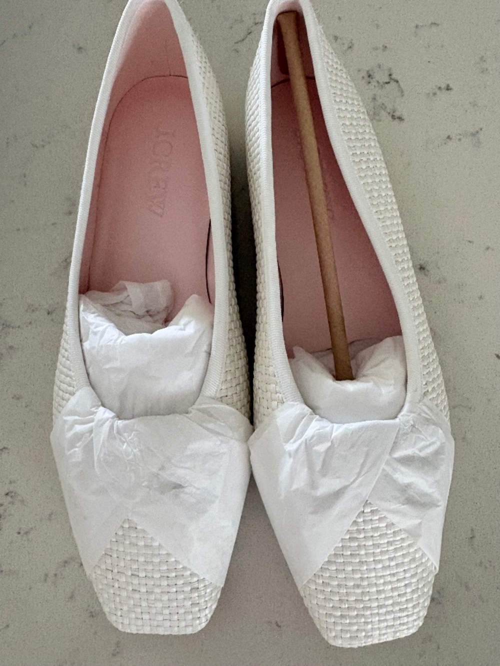 New in Box J Crew Sophie woven ballet flats - Ivory - Picture 2 of 6